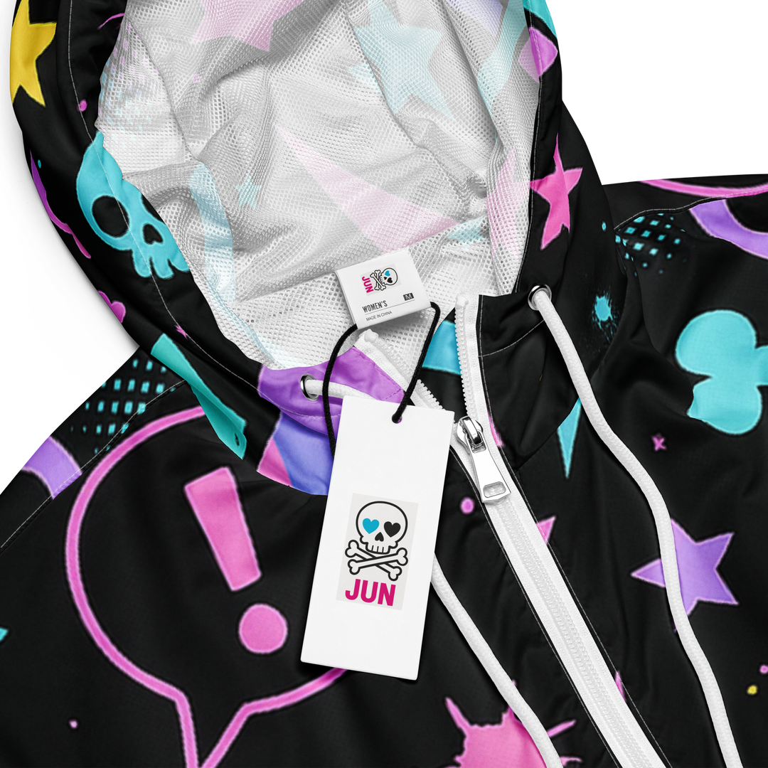 PASTEL NIGHT 02 – Kawaii Skull (Women’s Cropped Windbreaker)