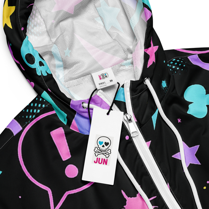 PASTEL NIGHT 02 – Kawaii Skull (Women’s Cropped Windbreaker)