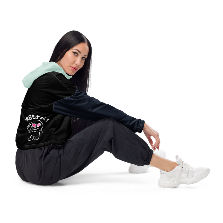 HEARTON GIRL Cropped Windbreaker｜MINT & INK v2