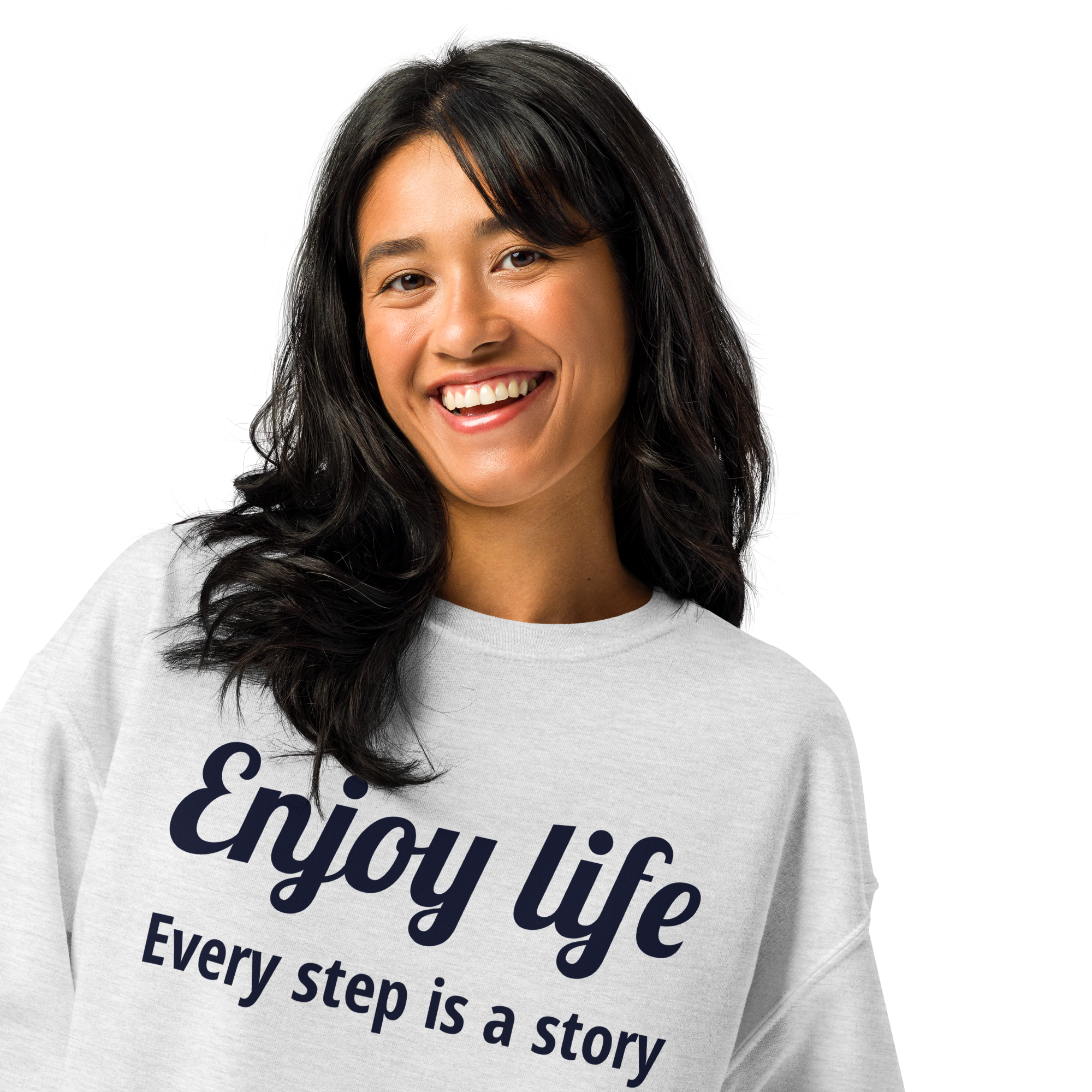 Enjoy Life 11 Crew neck sweatshirt White Grey