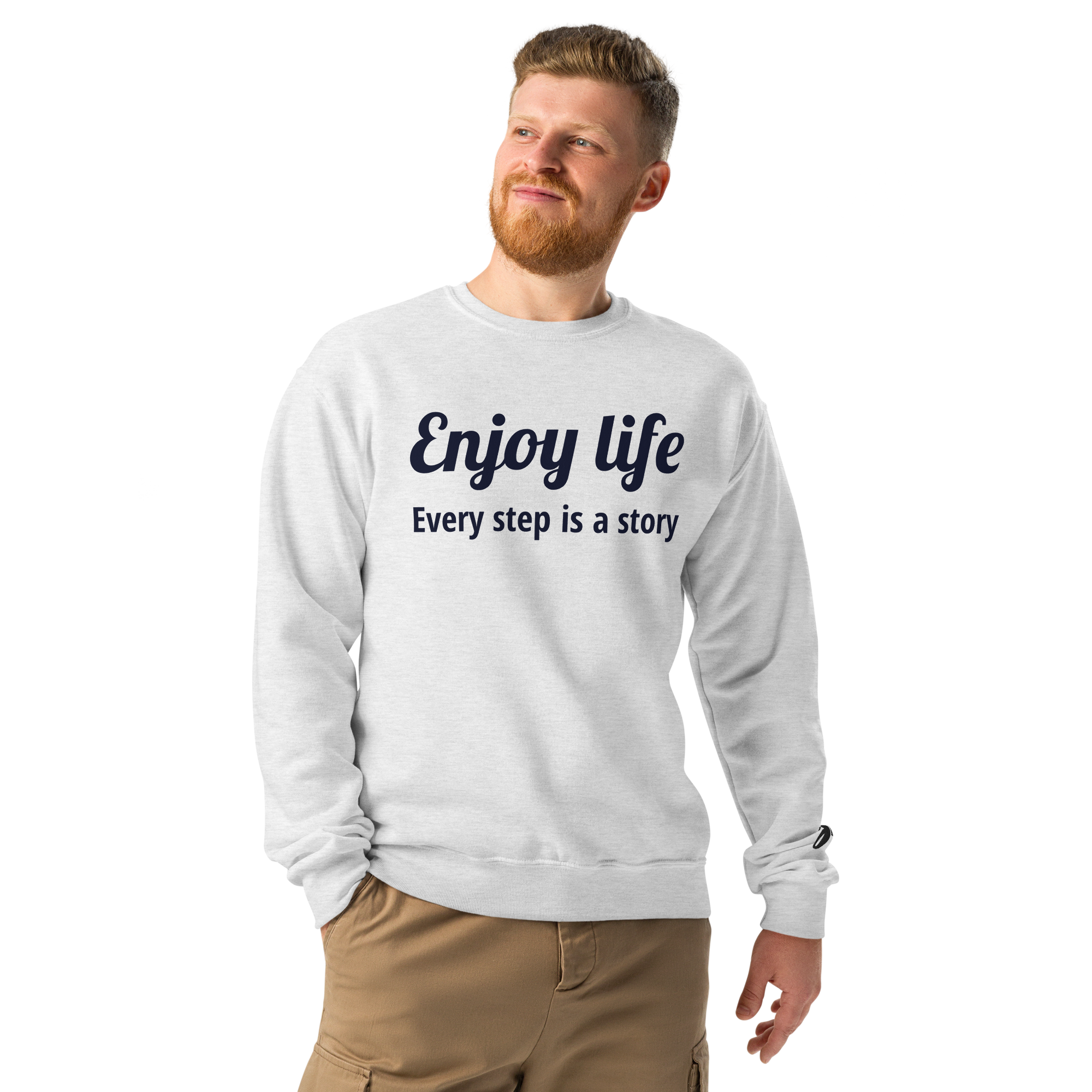 Enjoy Life 11 Crew neck sweatshirt White Grey