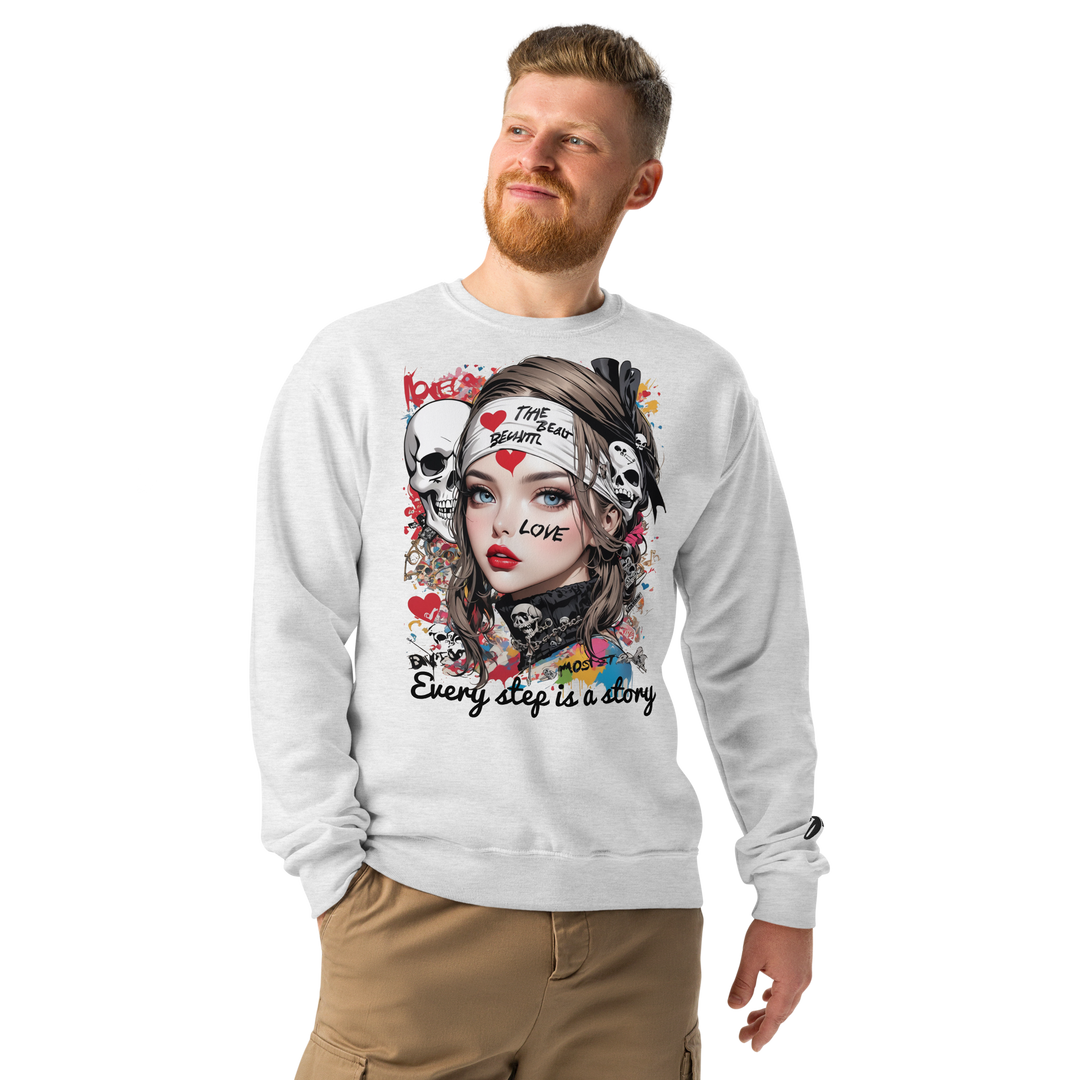 Every step is a story 11 Crew neck sweatshirt