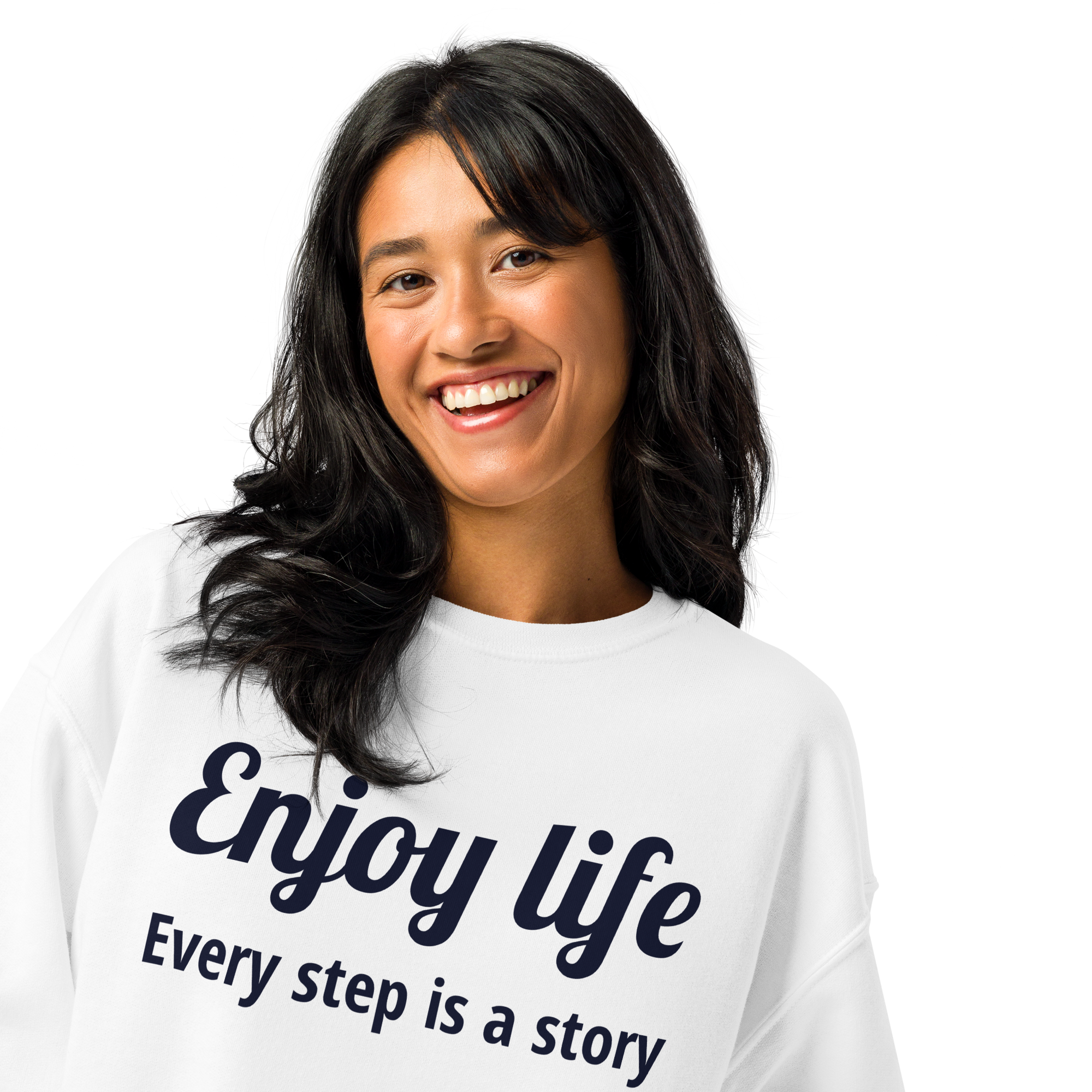 Enjoy Life 11 Crew neck sweatshirt White Grey