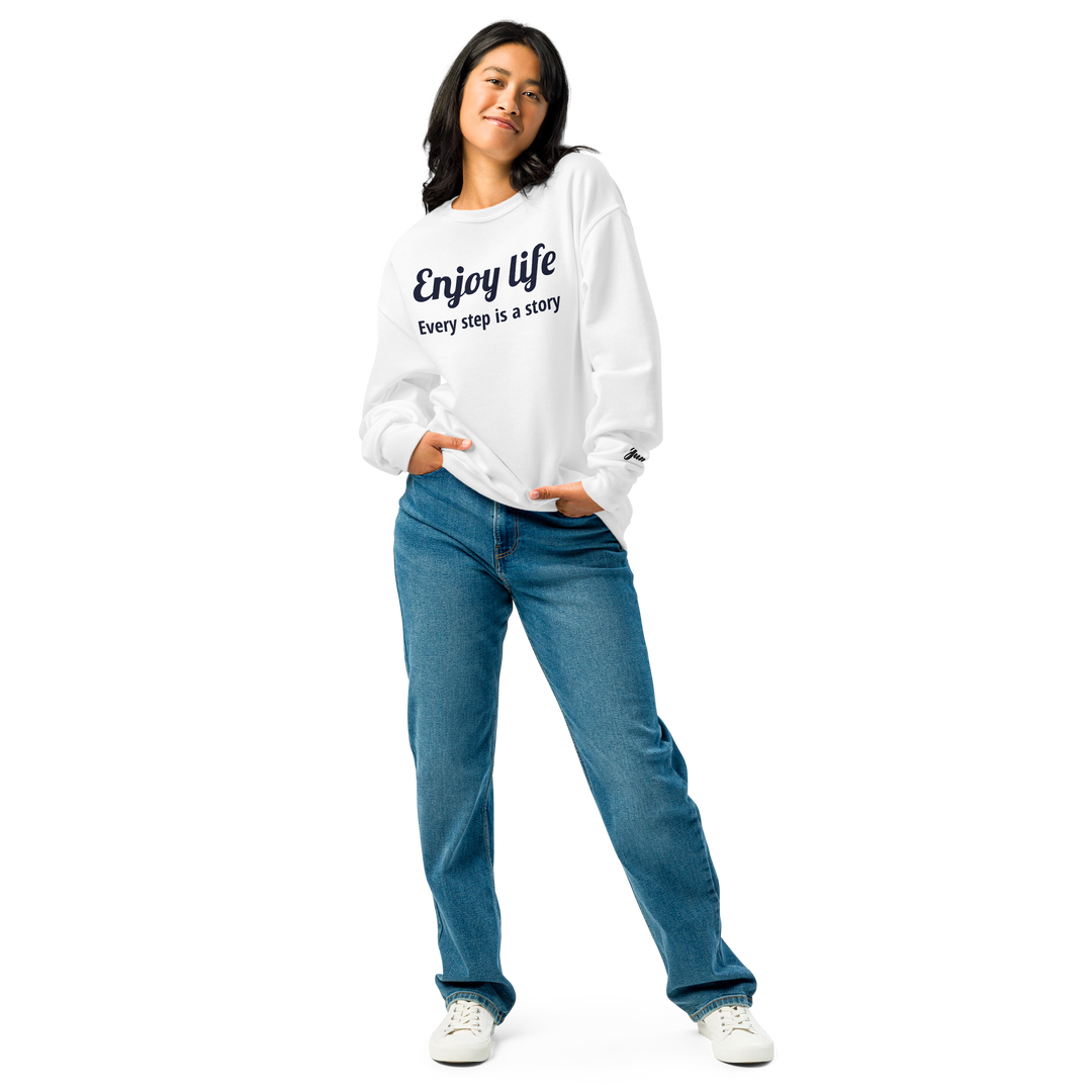 Enjoy Life 11 Crew neck sweatshirt White Grey