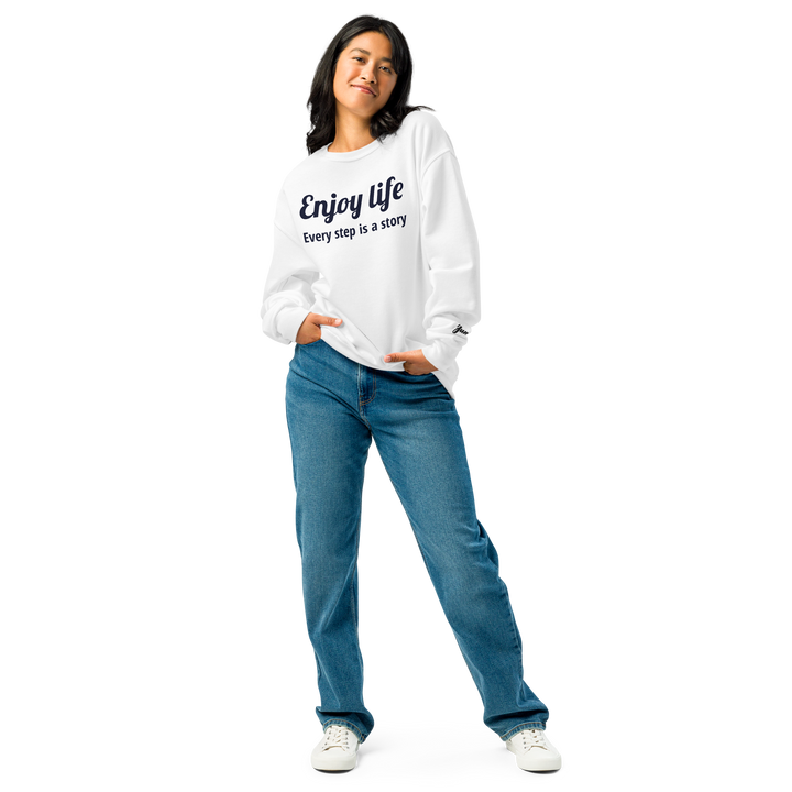 Enjoy Life 11 Crew neck sweatshirt White Grey