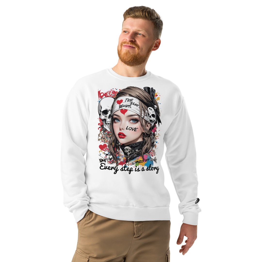 Every step is a story 11 Crew neck sweatshirt