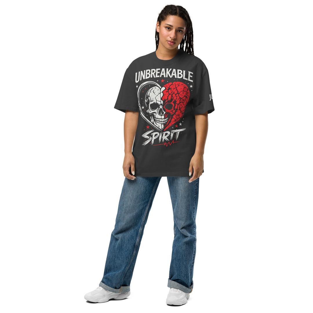 UNBREAKABLE SPIRIT 01 – Broken Heart Skull Oversized Tee