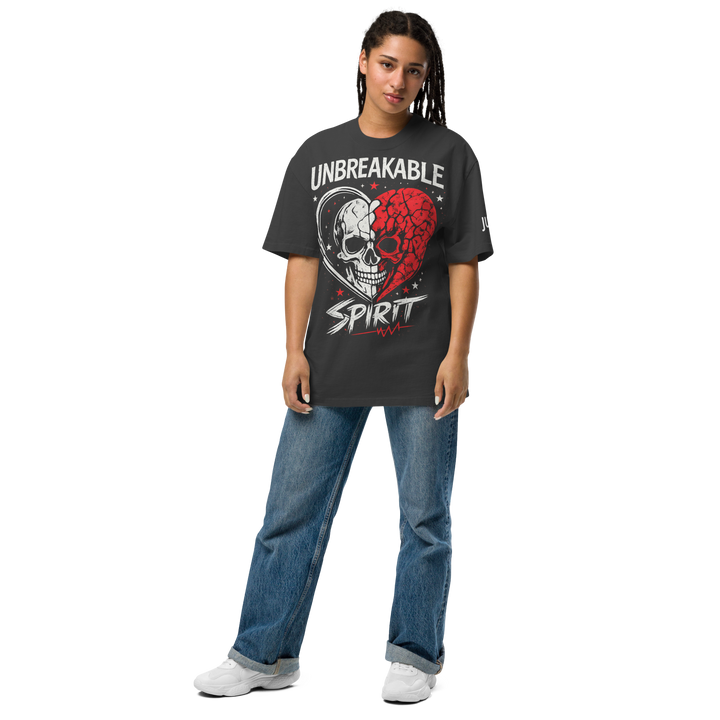 UNBREAKABLE SPIRIT 01 – Broken Heart Skull Oversized Tee