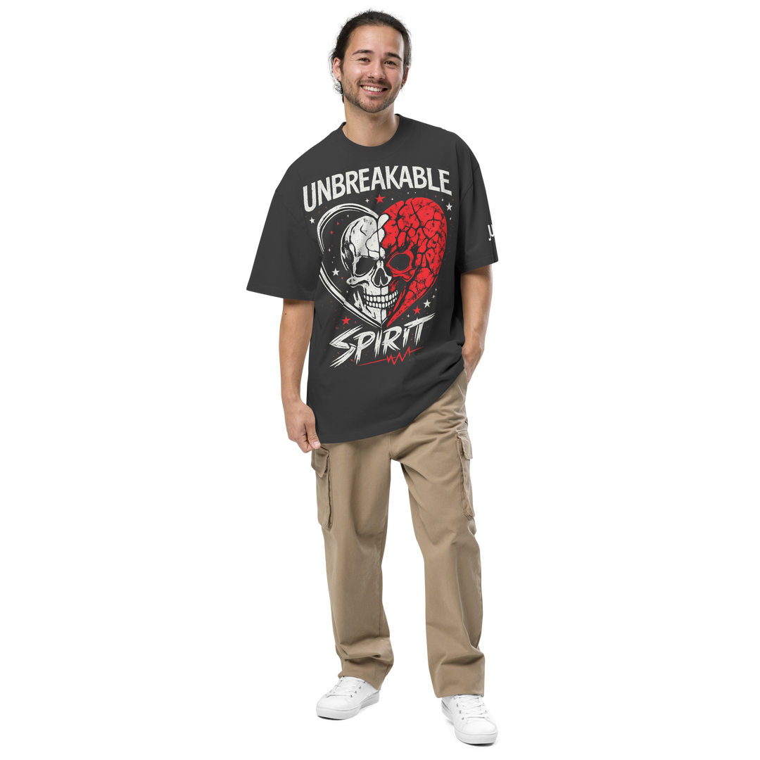 UNBREAKABLE SPIRIT 01 – Broken Heart Skull Oversized Tee
