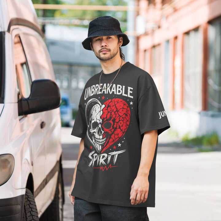 UNBREAKABLE SPIRIT 01 – Broken Heart Skull Oversized Tee