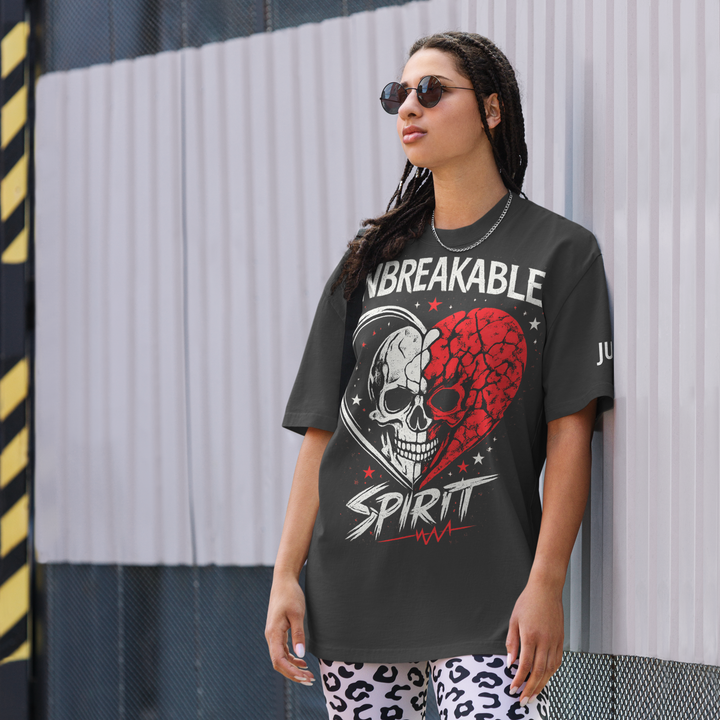 UNBREAKABLE SPIRIT 01 – Broken Heart Skull Oversized Tee