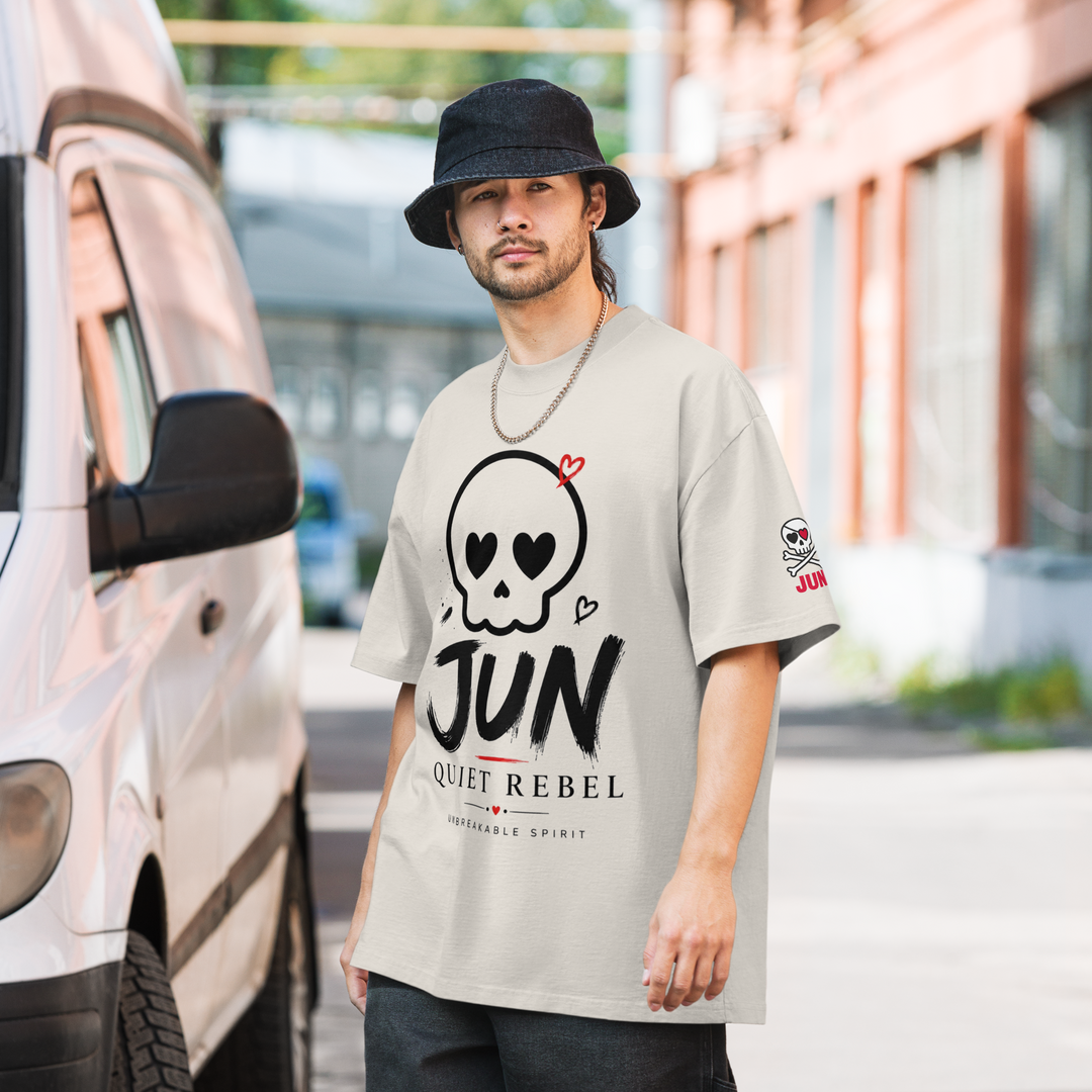 QUIET REBEL 01 – UNBREAKABLE SPIRIT Oversized Faded T-Shirt