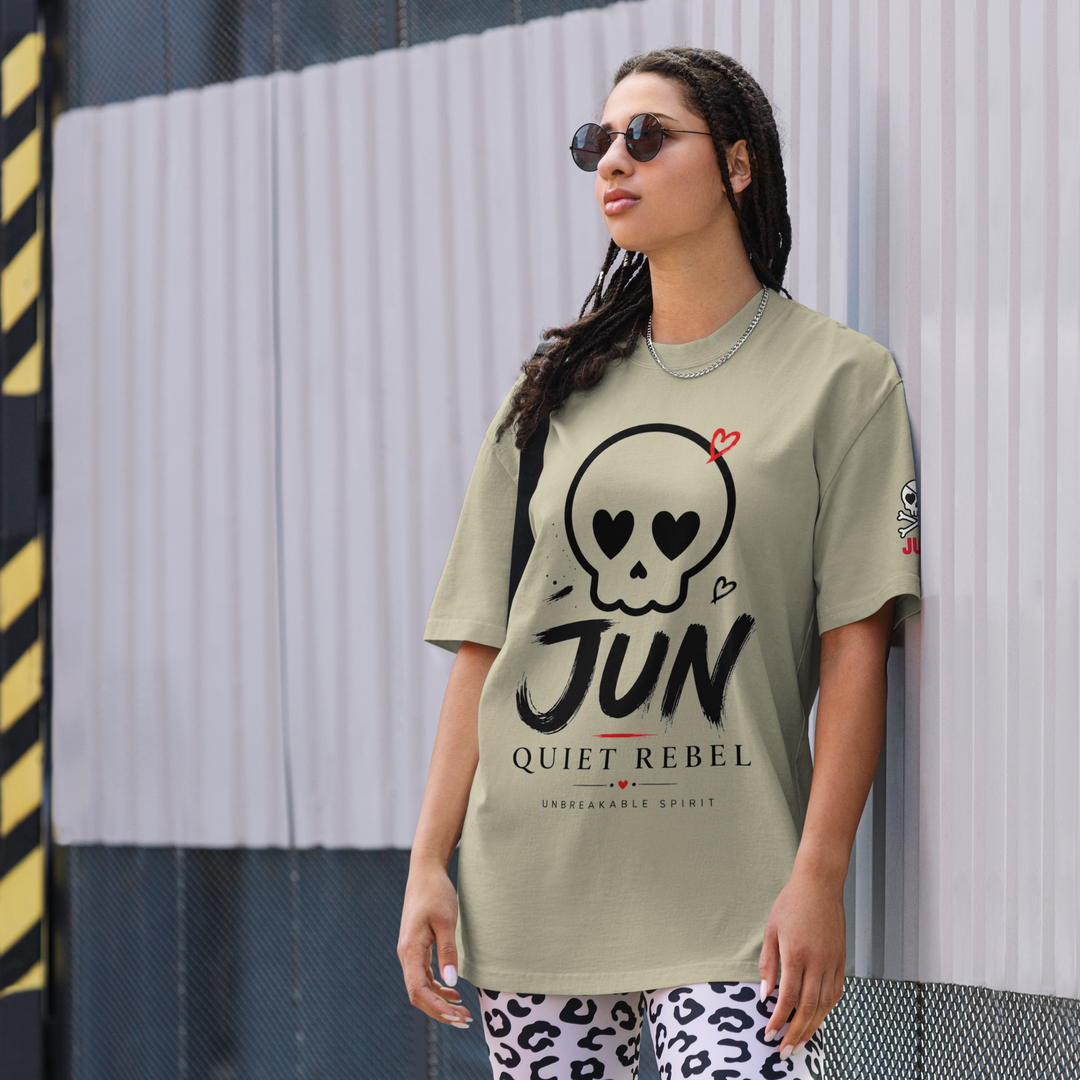 QUIET REBEL 01 – UNBREAKABLE SPIRIT Oversized Faded T-Shirt