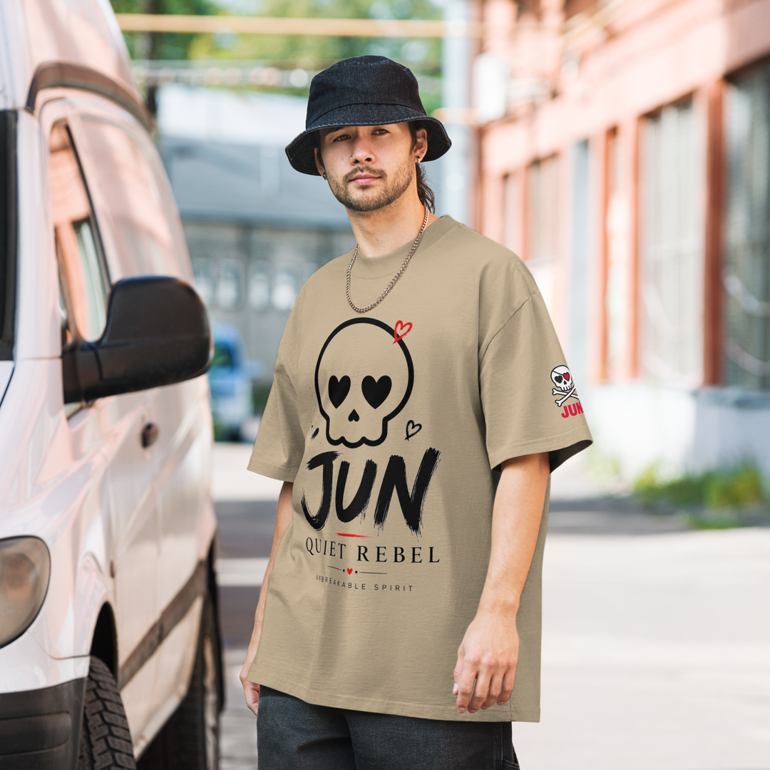 QUIET REBEL 01 – UNBREAKABLE SPIRIT Oversized Faded T-Shirt