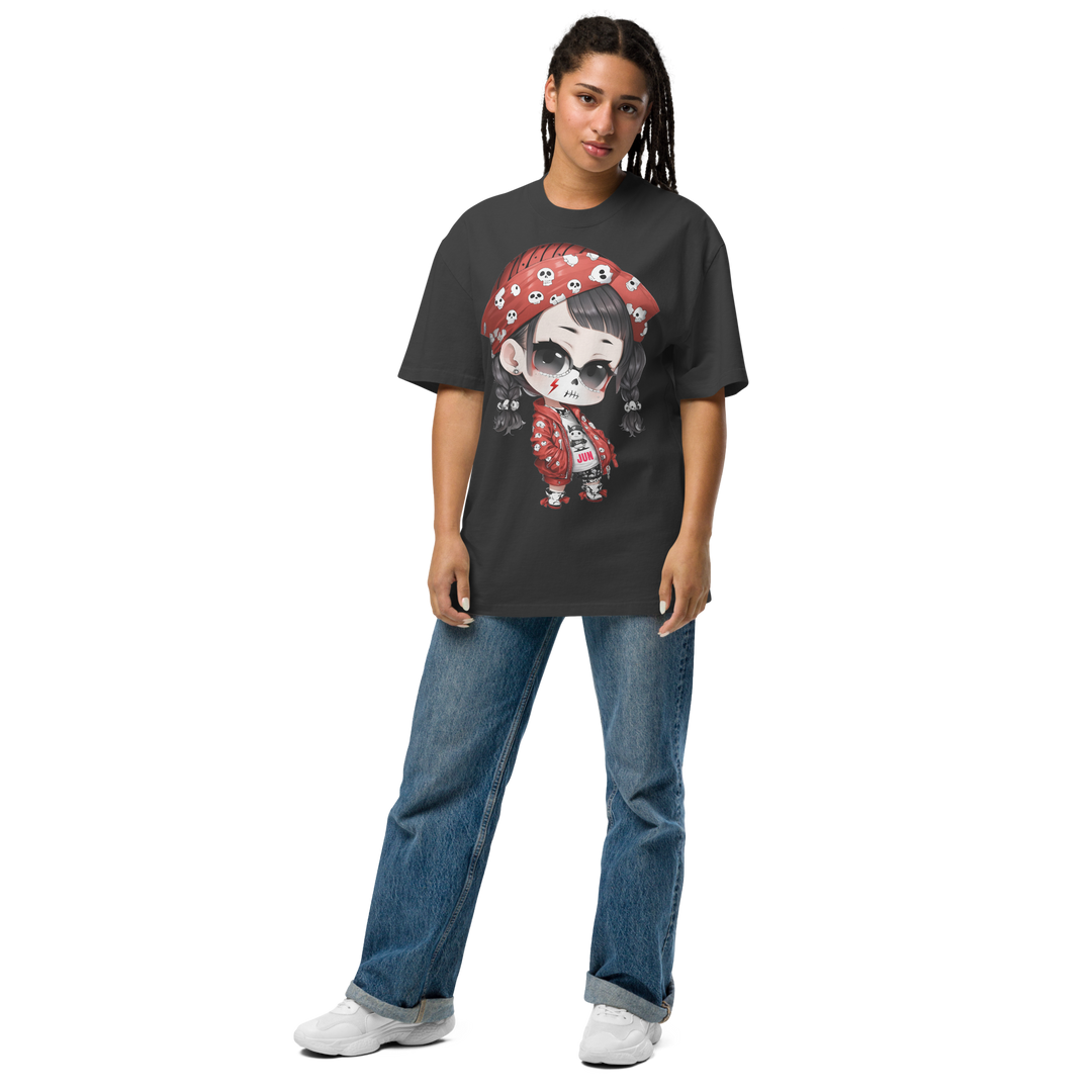 PUNK SKULL 01 Oversized Faded T-shirt