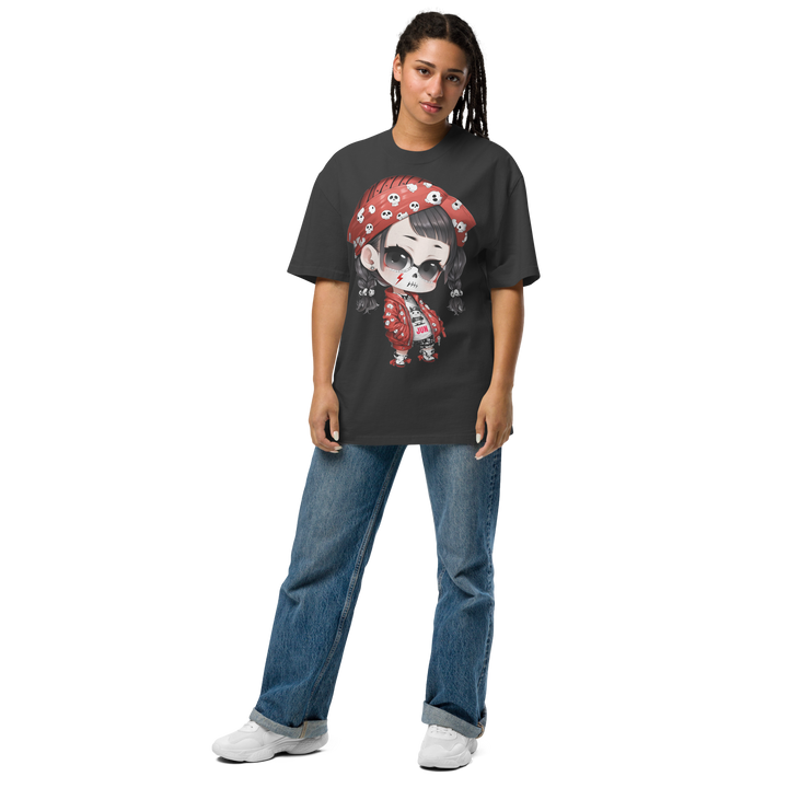 PUNK SKULL 01 Oversized Faded T-shirt