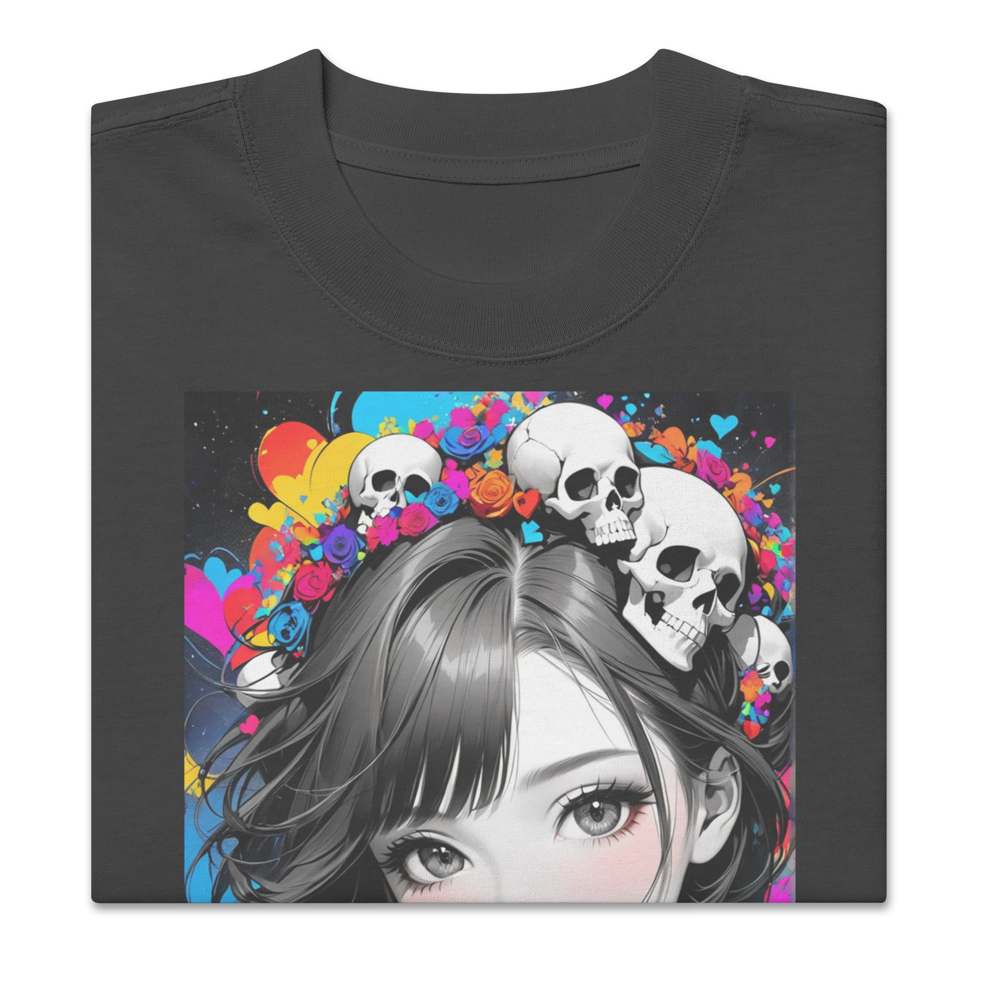 HEART REBEL ART GIRL 01 Oversized Faded T-shirt 2