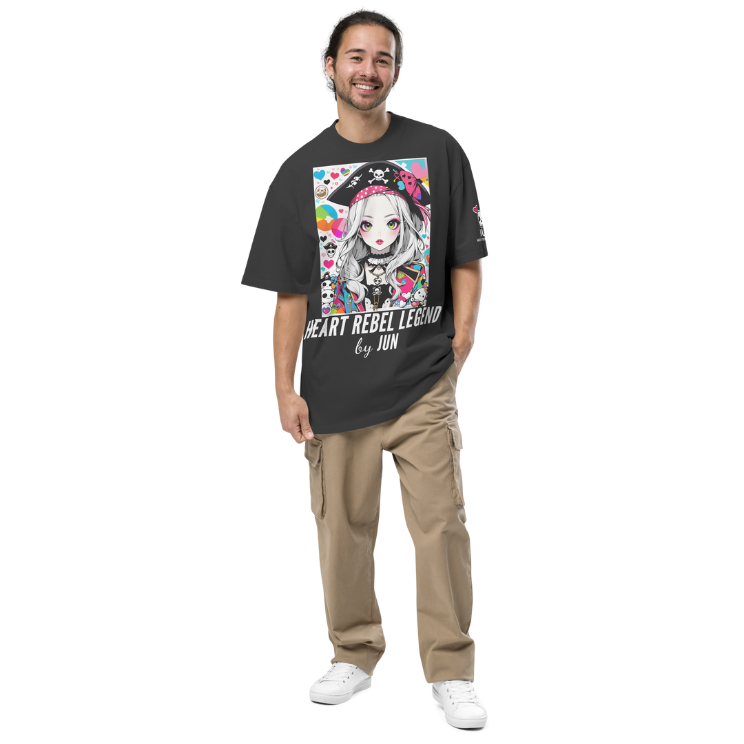 HEART REBEL LEGEND 01 Oversized Faded T-shirt 2
