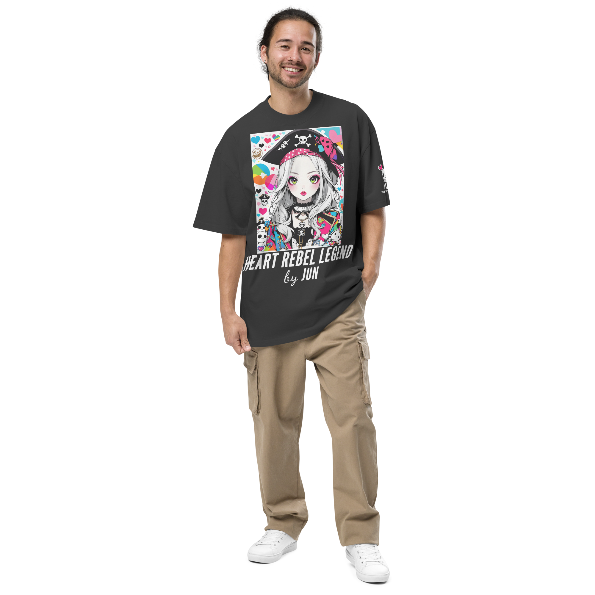 HEART REBEL LEGEND 01 Oversized Faded T-shirt 2