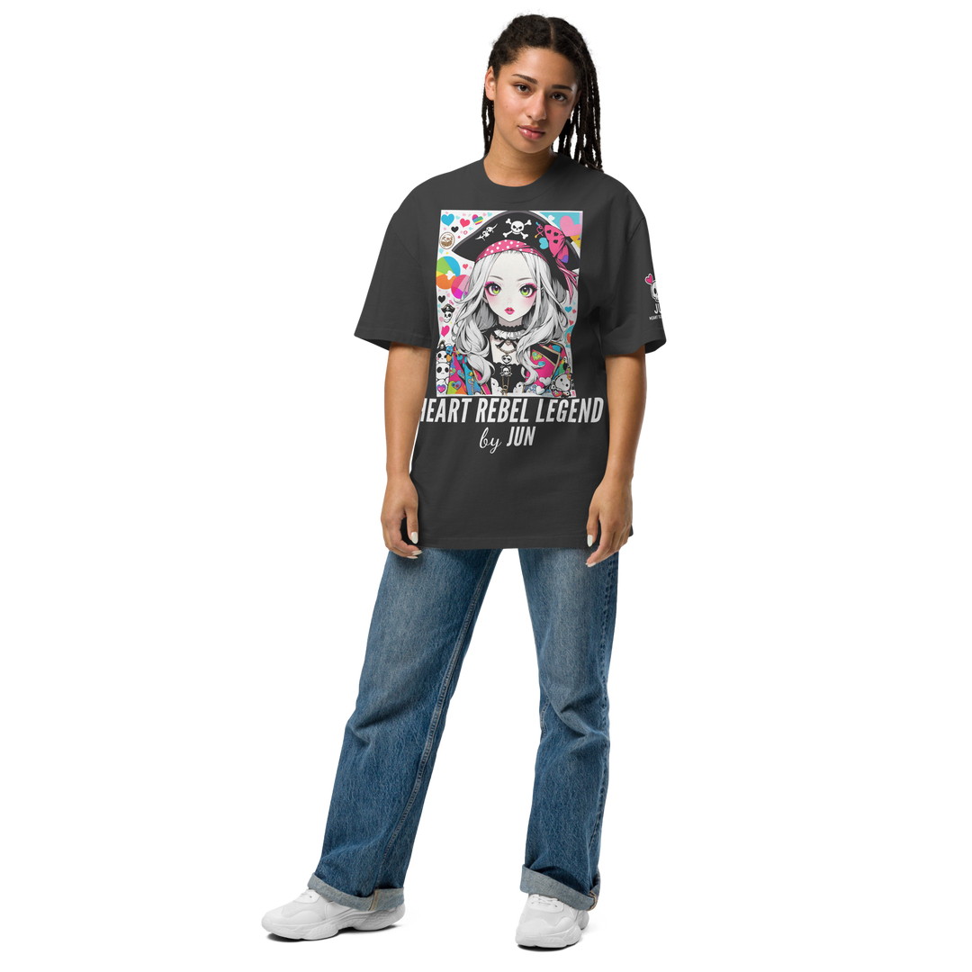 HEART REBEL LEGEND 01 Oversized Faded T-shirt 2