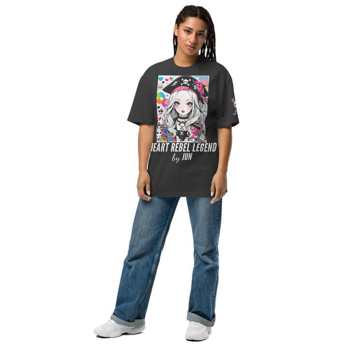 HEART REBEL LEGEND 01 Oversized Faded T-shirt 2