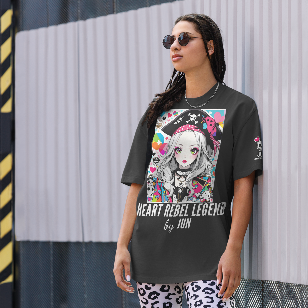 HEART REBEL LEGEND 01 Oversized Faded T-shirt 2