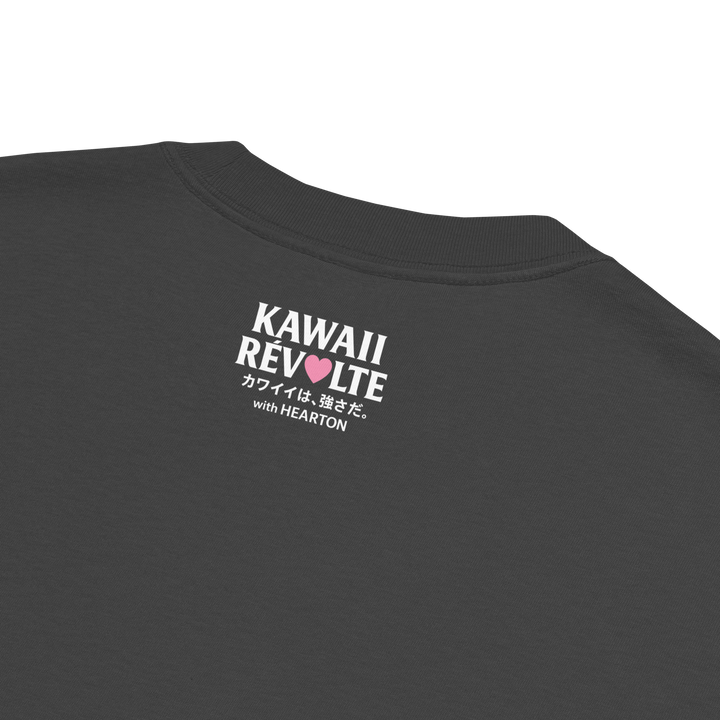 KAWAII REVOLTE – UNBREAKABLE SPIRIT 01｜Oversized Faded T-Shirt（Back Print White）