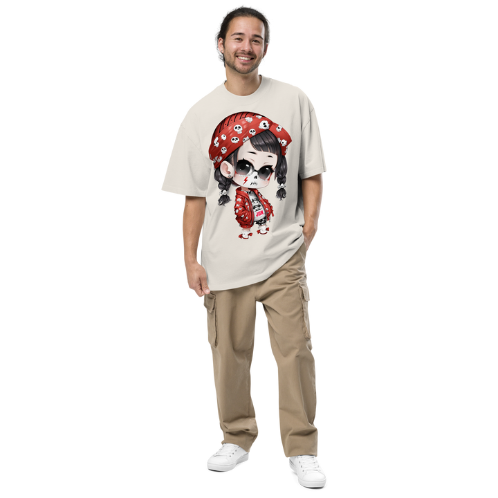 PUNK SKULL 01 Oversized Faded T-shirt