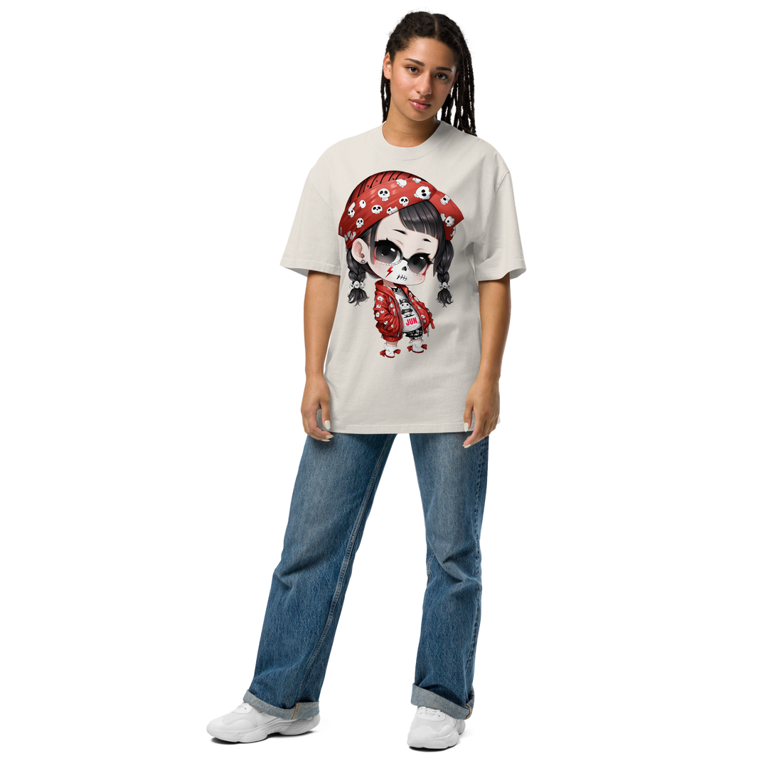 PUNK SKULL 01 Oversized Faded T-shirt