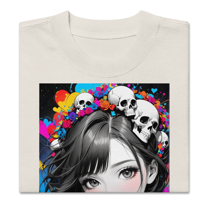 HEART REBEL ART GIRL 01 Oversized Faded T-shirt 1