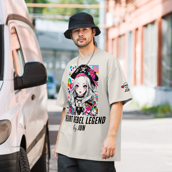 HEART REBEL LEGEND 01 Oversized Faded T-shirt 1