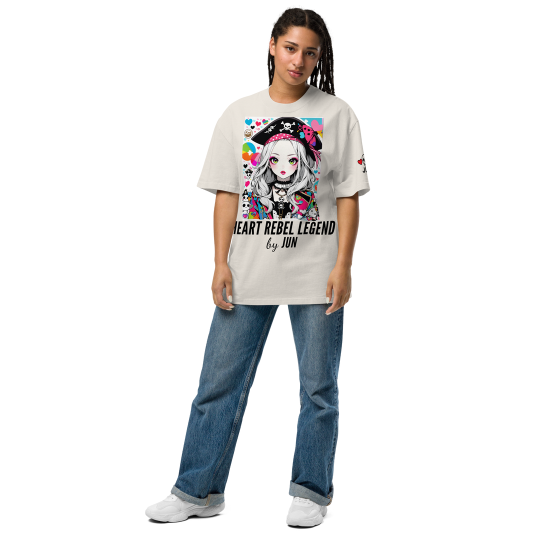 HEART REBEL LEGEND 01 Oversized Faded T-shirt 1