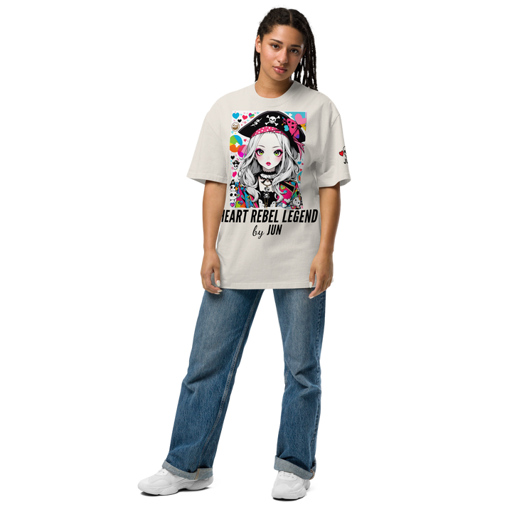 HEART REBEL LEGEND 01 Oversized Faded T-shirt 1