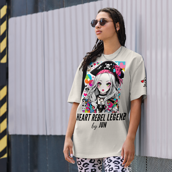 HEART REBEL LEGEND 01 Oversized Faded T-shirt 1