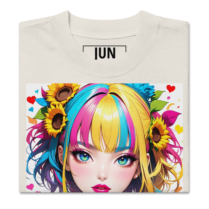 UNBREAKABLE SPIRIT 01 – Colorful Sunflower Girl Oversized Tee