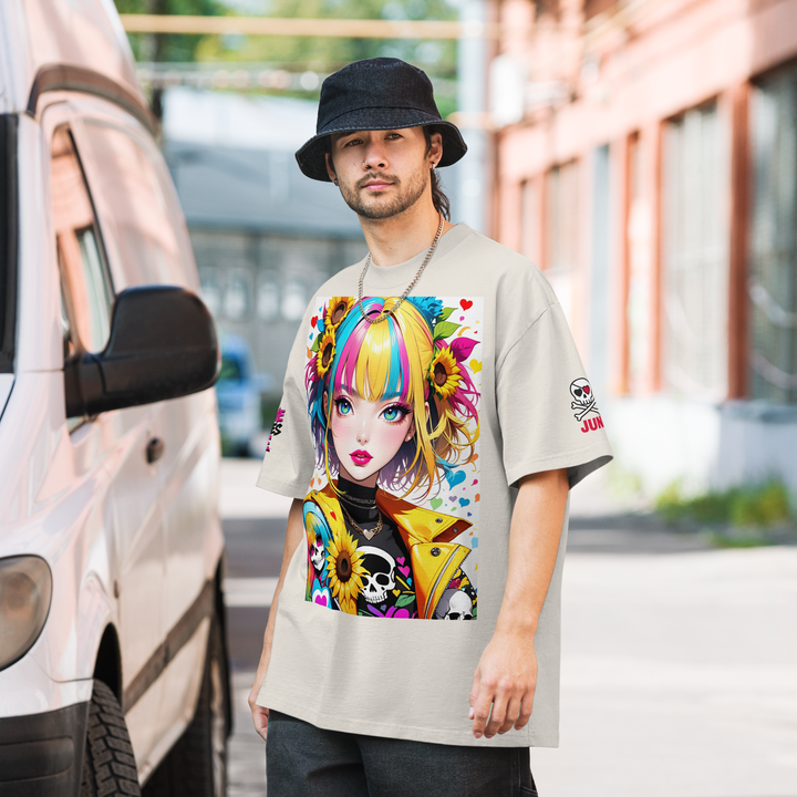 UNBREAKABLE SPIRIT 01 – Colorful Sunflower Girl Oversized Tee