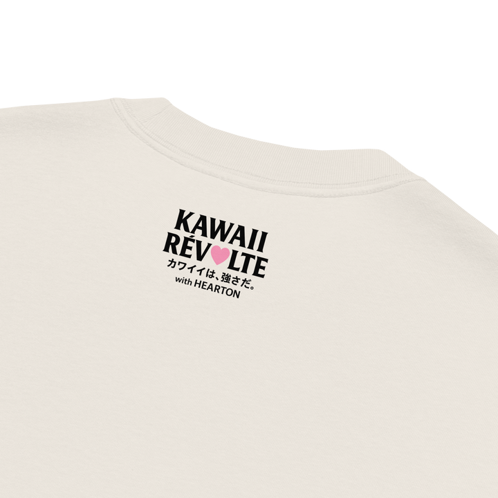 KAWAII REVOLTE – UNBREAKABLE SPIRIT 01｜Oversized Faded T-Shirt（Back Print Black）