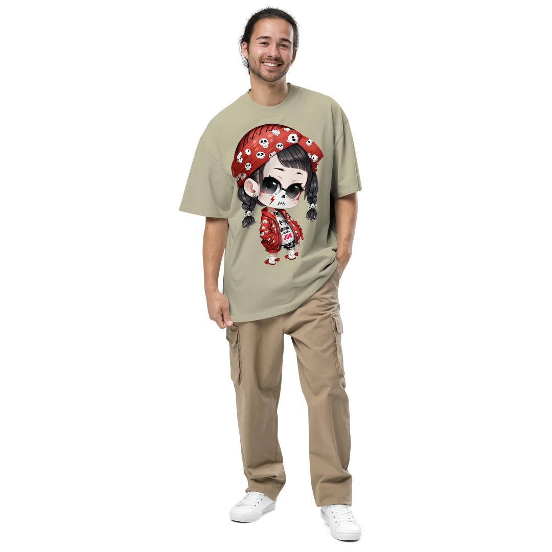 PUNK SKULL 01 Oversized Faded T-shirt