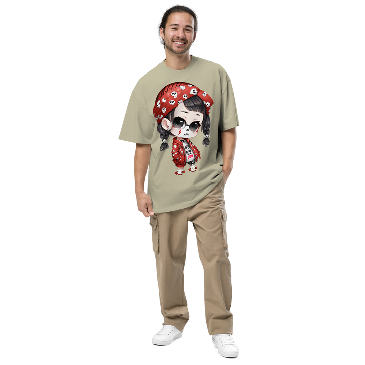 PUNK SKULL 01 Oversized Faded T-shirt