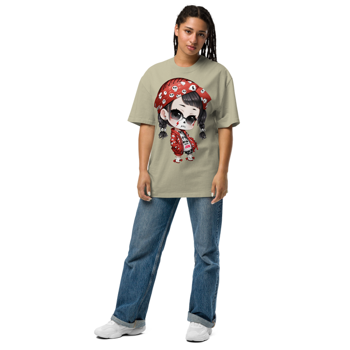 PUNK SKULL 01 Oversized Faded T-shirt