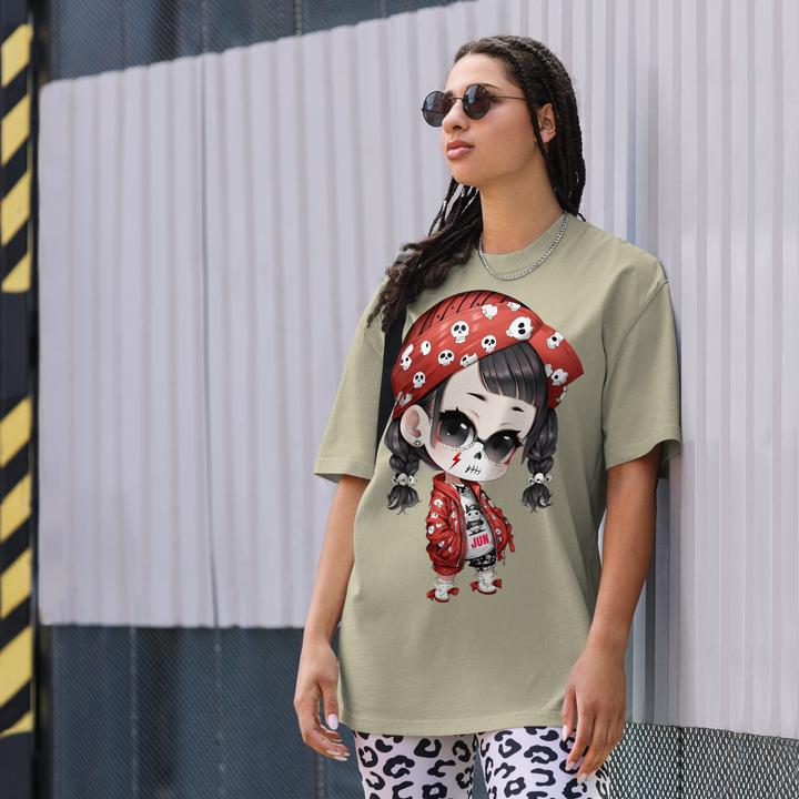 PUNK SKULL 01 Oversized Faded T-shirt