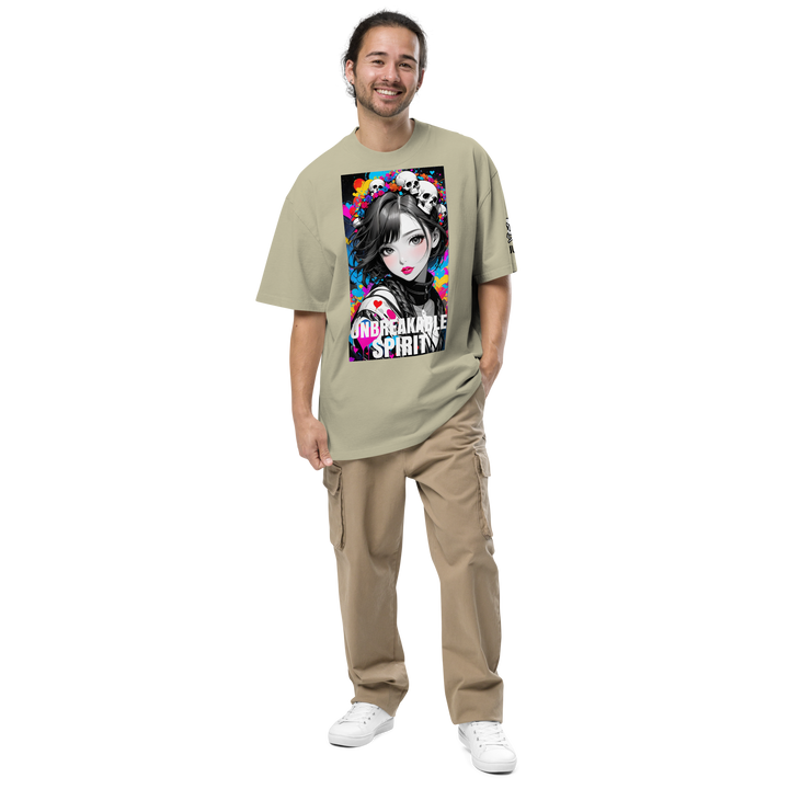 HEART REBEL ART GIRL 01 Oversized Faded T-shirt 1