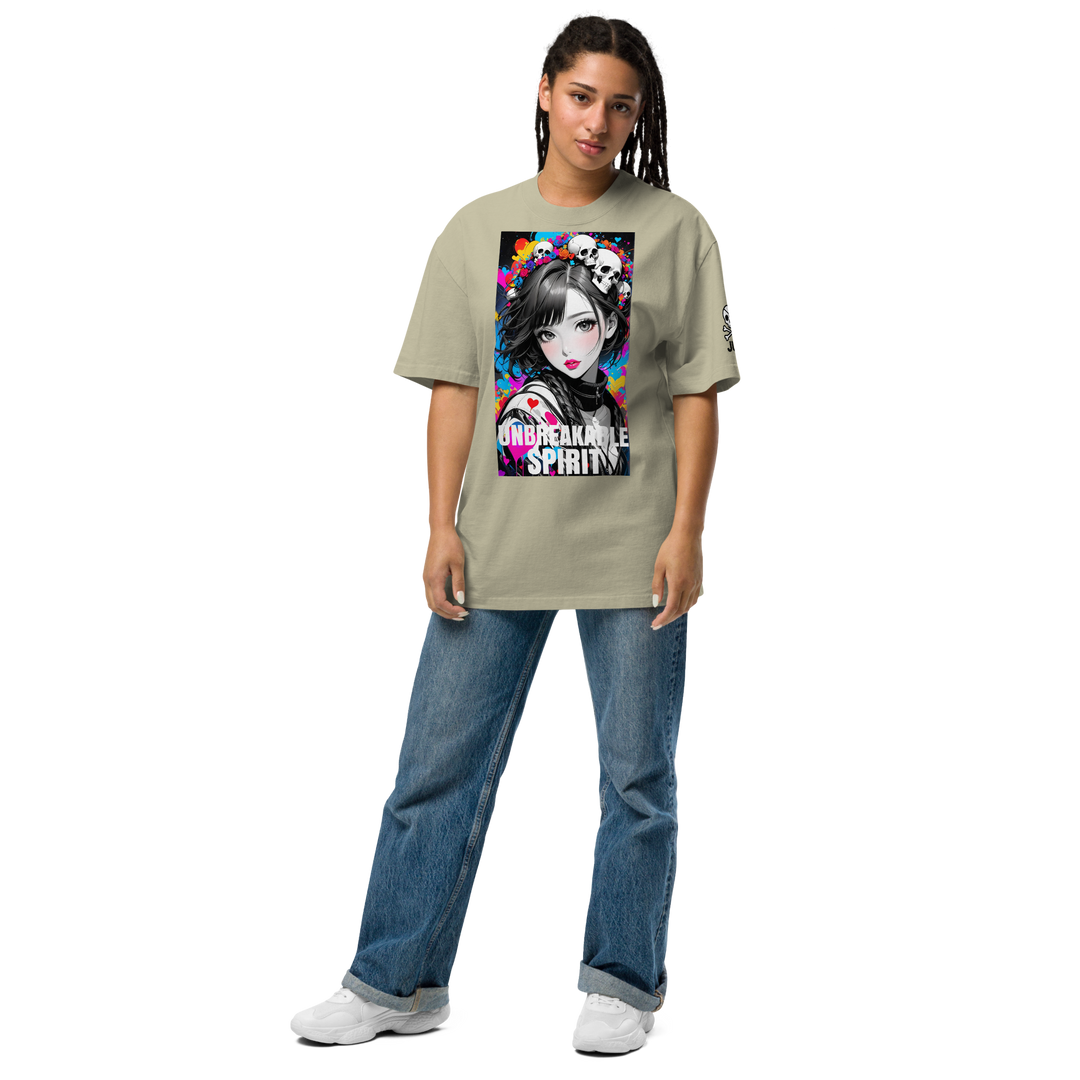 HEART REBEL ART GIRL 01 Oversized Faded T-shirt 1