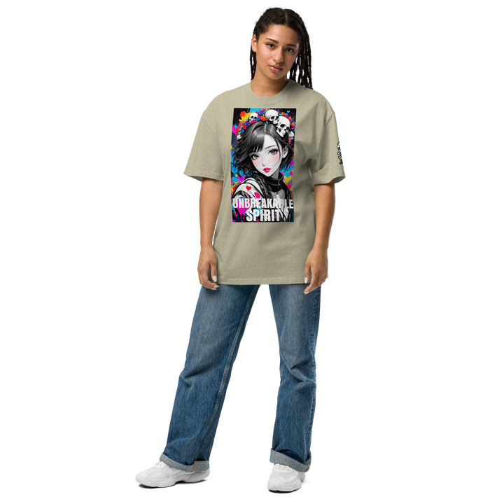 HEART REBEL ART GIRL 01 Oversized Faded T-shirt 1