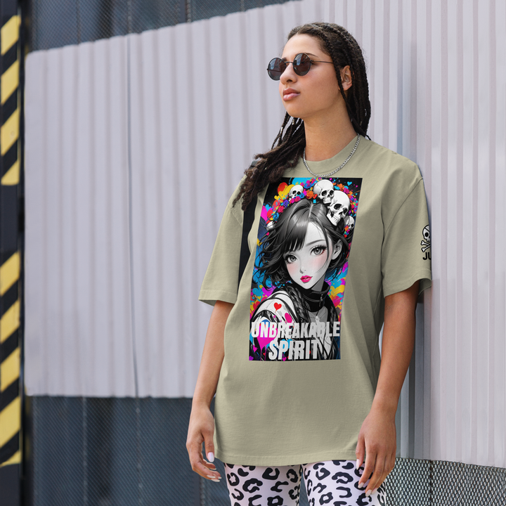 HEART REBEL ART GIRL 01 Oversized Faded T-shirt 1