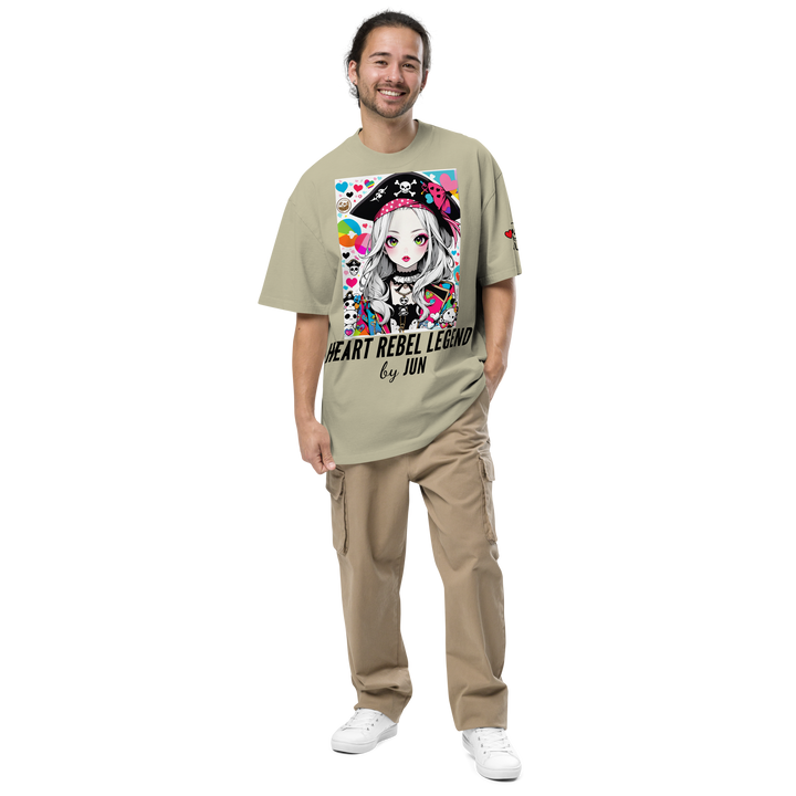 HEART REBEL LEGEND 01 Oversized Faded T-shirt 1