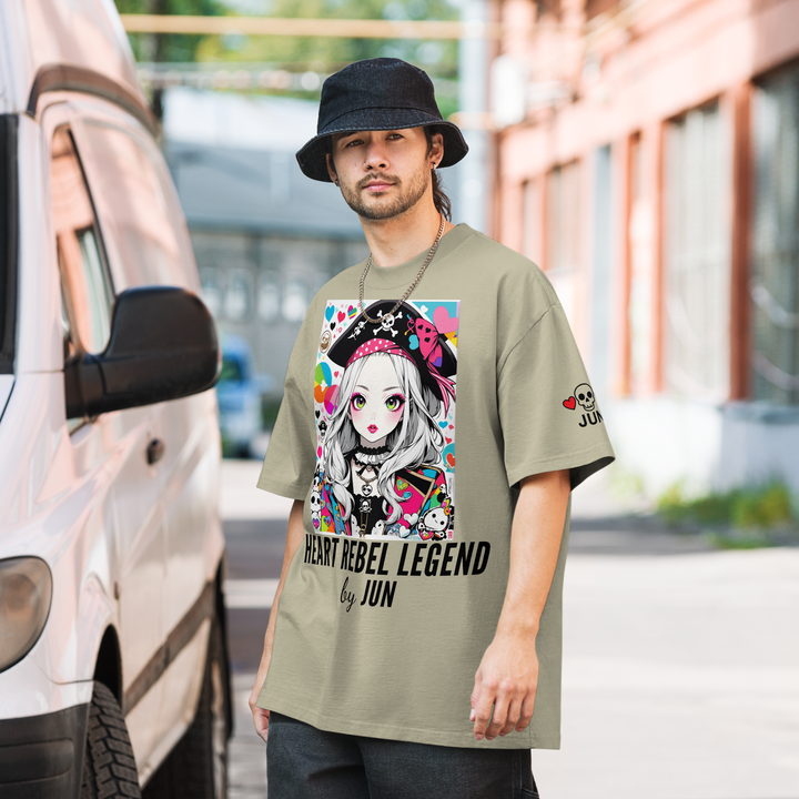 HEART REBEL LEGEND 01 Oversized Faded T-shirt 1