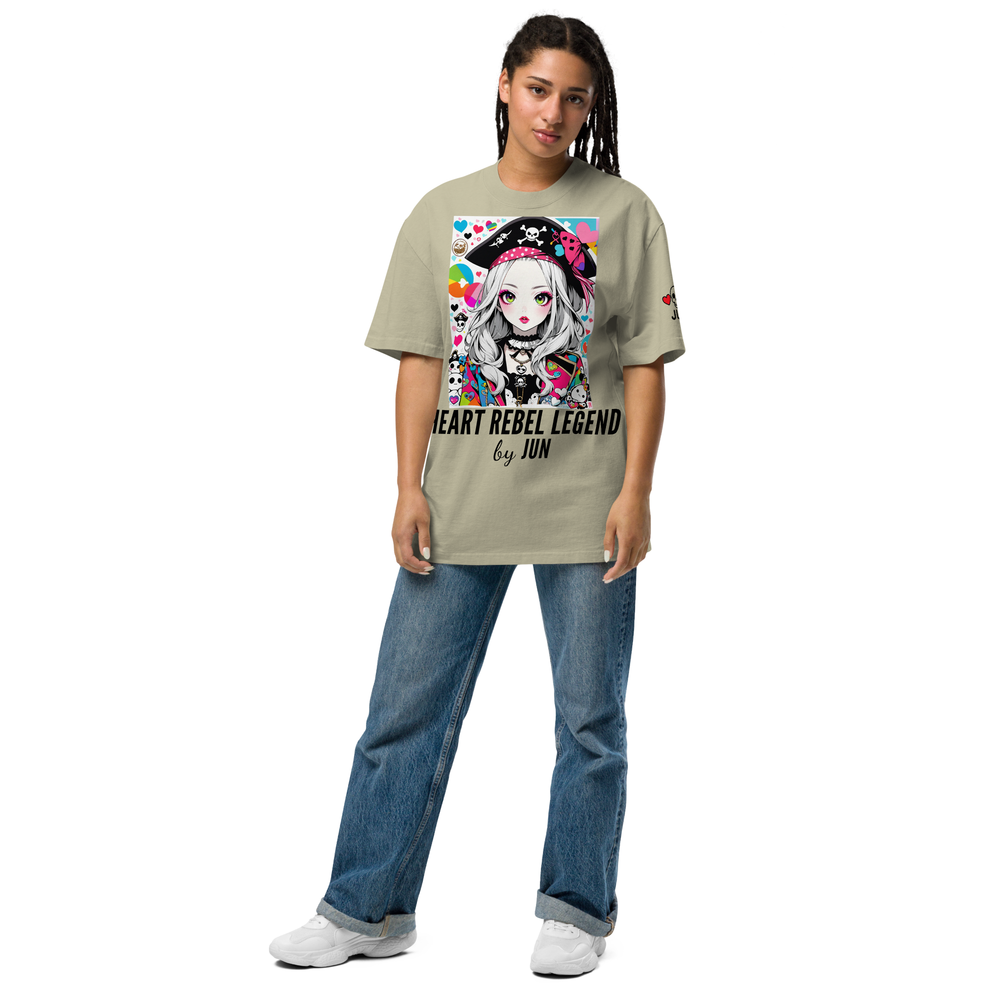 HEART REBEL LEGEND 01 Oversized Faded T-shirt 1