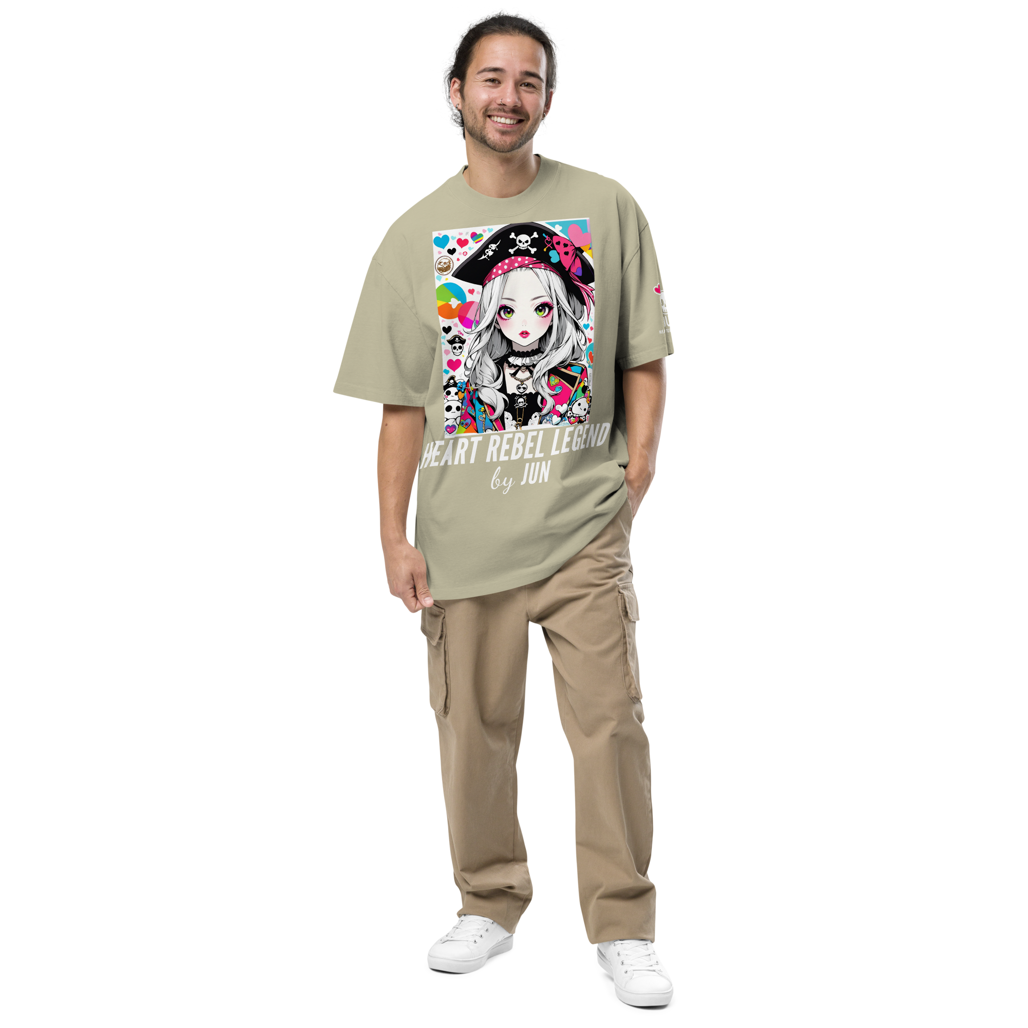 HEART REBEL LEGEND 01 Oversized Faded T-shirt 2