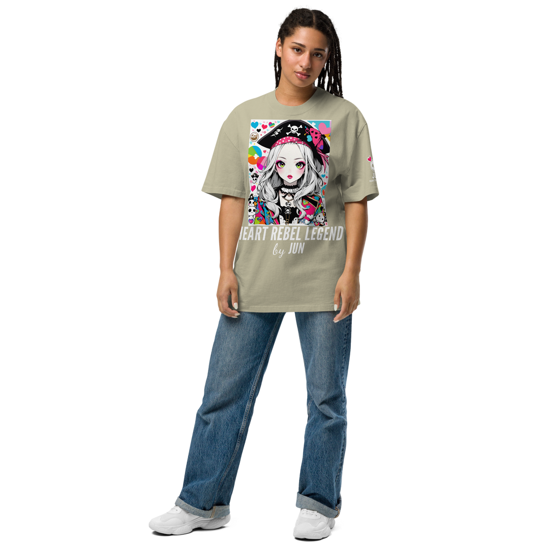 HEART REBEL LEGEND 01 Oversized Faded T-shirt 2